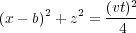      2   2   (vt)2-
(x    b) + z =   4
