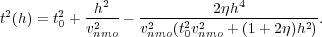  2      2  -h2--   --------2--h4----------
t (h) = t0 + v2nmo  v2nmo(t20v2nmo + (1 + 2  )h2):
